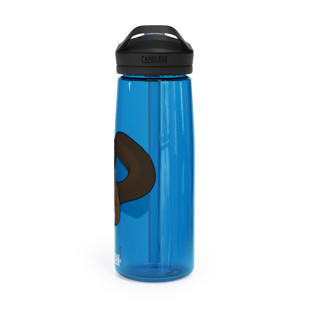 Personalized CamelBak Eddy® water bottle in 20oz and 25oz sizes, made from durable Tritan™ material, featuring a spill-proof biting valve.